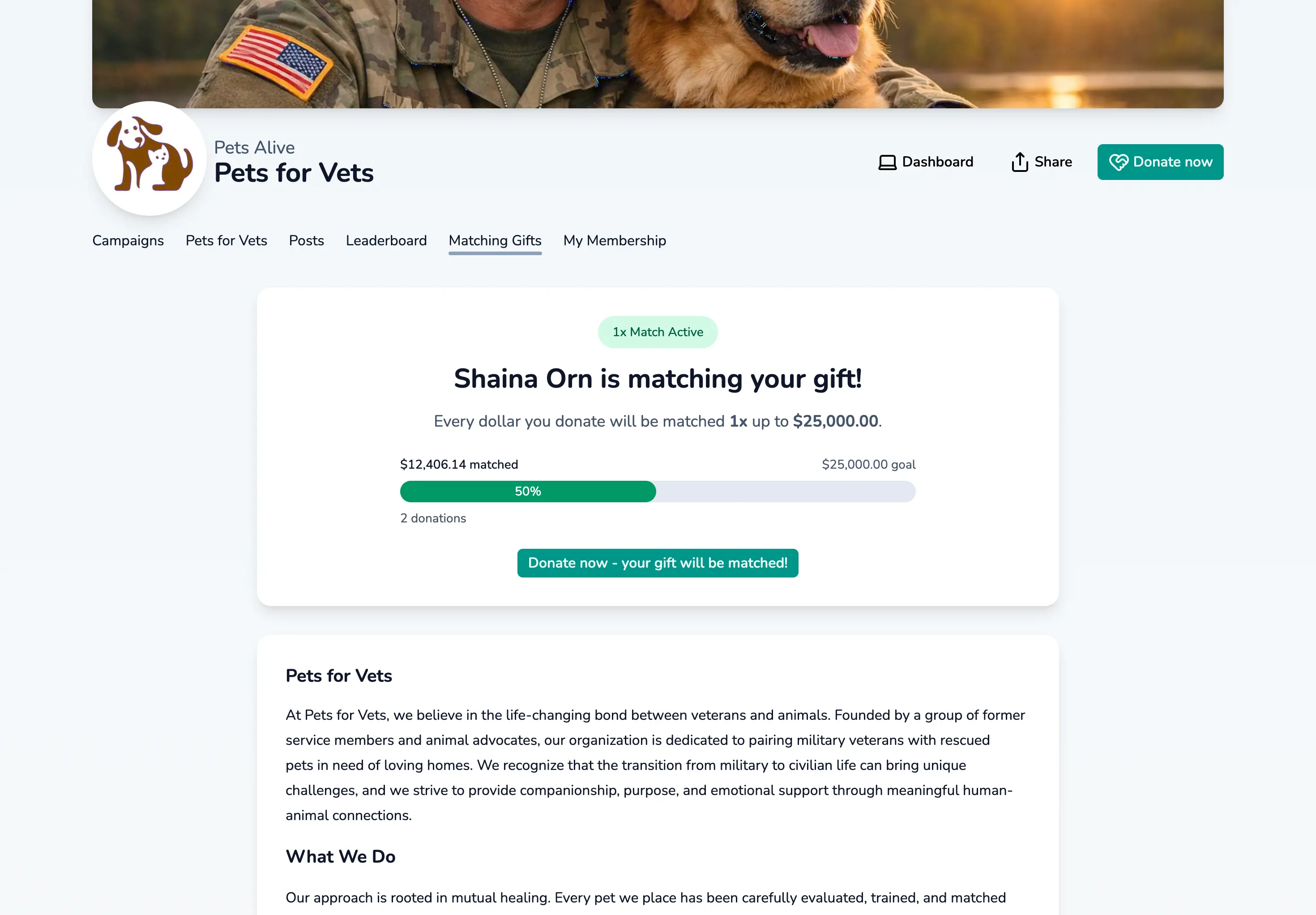 Multiply donations with matching gifts