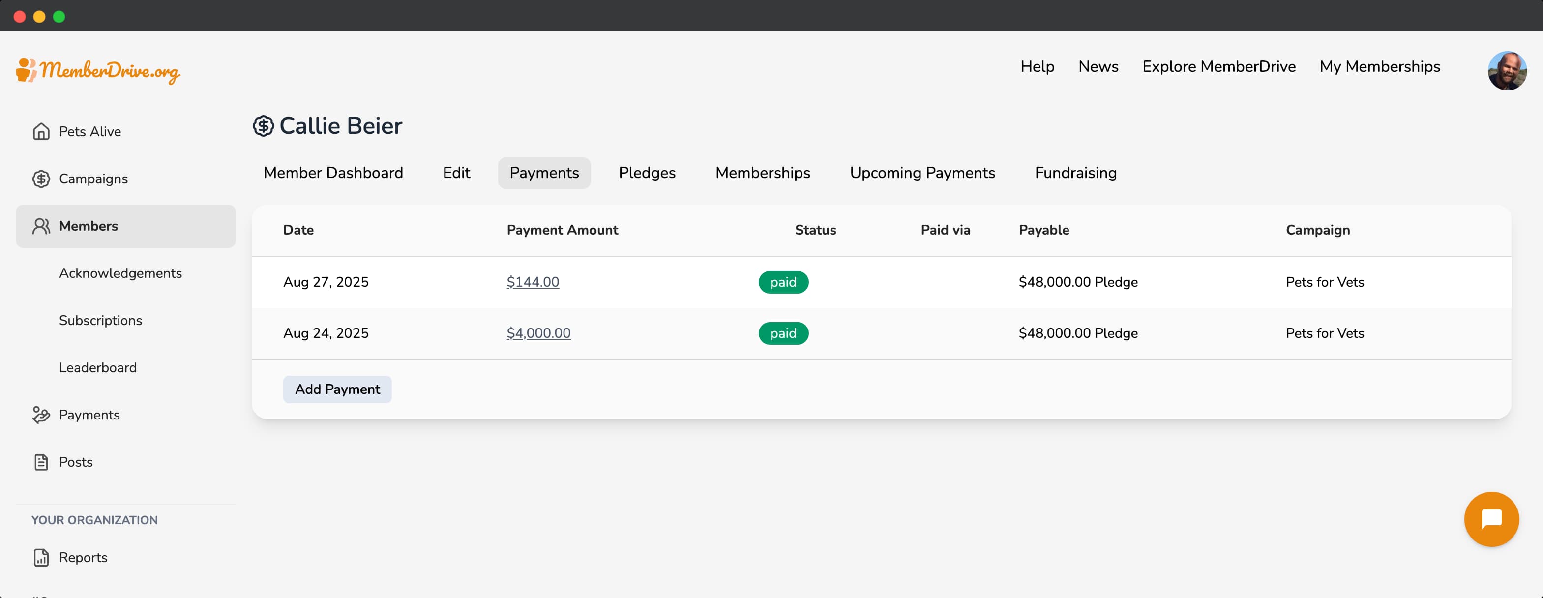 Member Payments