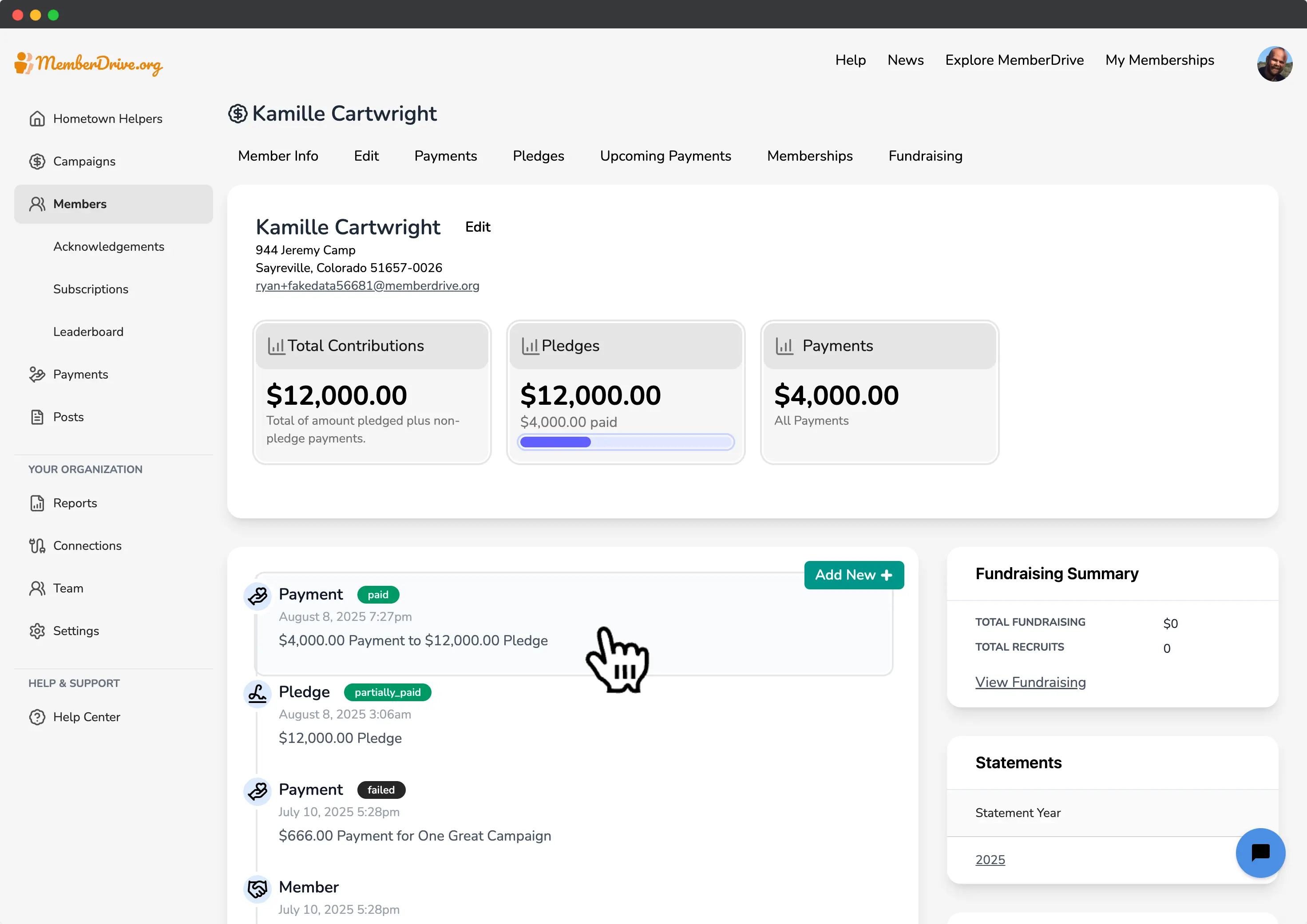 MemberDrive member payment