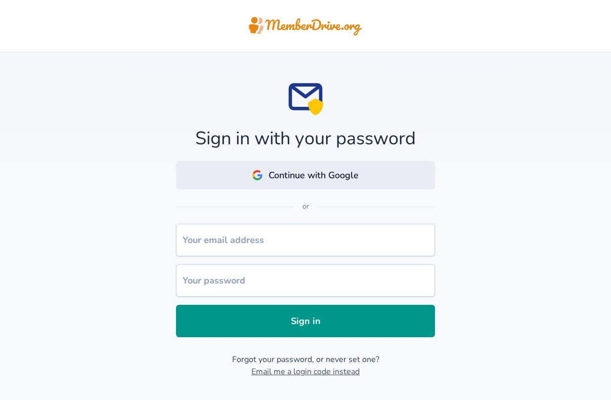 Sign in with your password